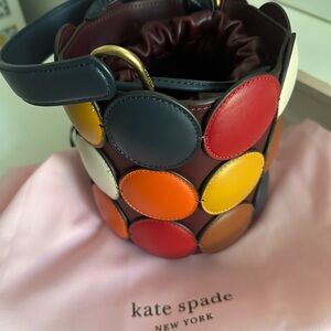Kate Spade Multicolor Circle Appliqué Bucket Bag